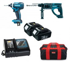 Makita DTD152 Impact Driver & DHR202 Hammer Drill With 2 x 3.0ah Batteries